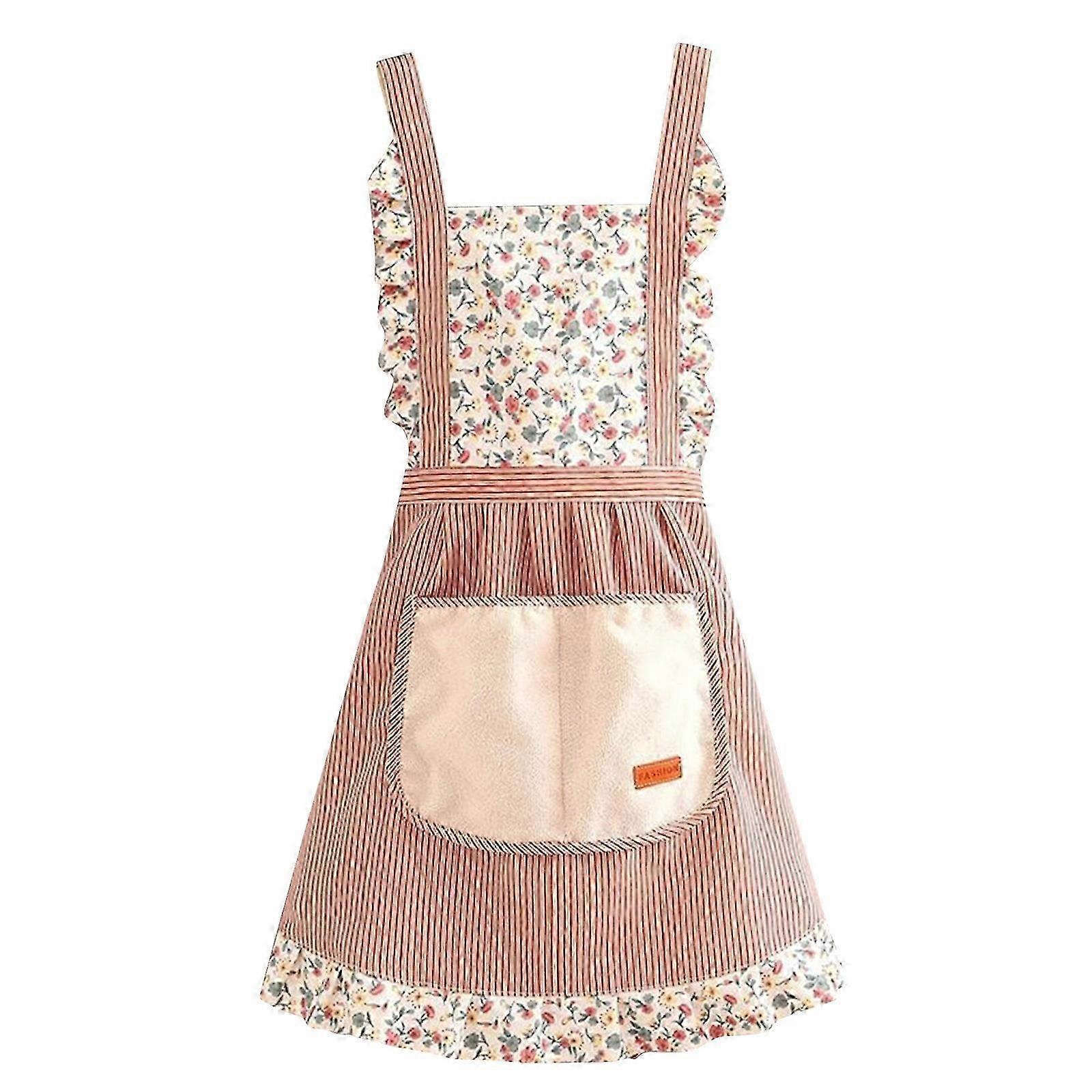 Floral Kitchen Apron Adjustable Canvas