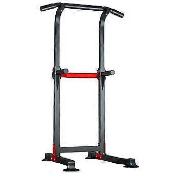 Power Tower Dip Station, Single Unit - 150 kg capacity - 210 cm height - Metal - Black - Home Fitness.