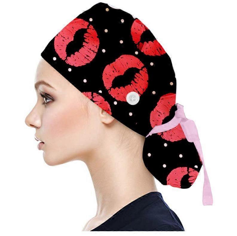 Tie-Back Printed Scrub Cap for Doctors, Nurses, Vets & Chefs