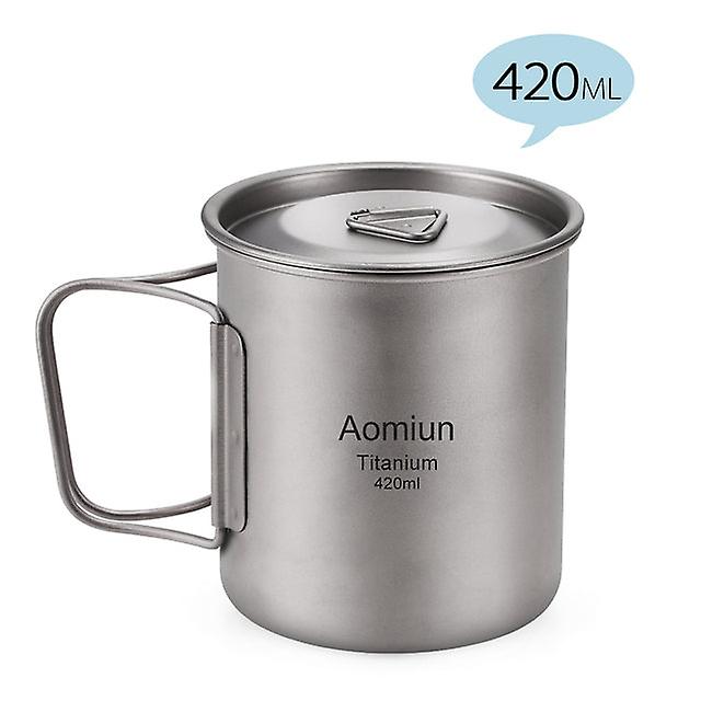 Aomiun Ultralight Titanium Cup Camping Water Mug Outdoor Portable Camping Picnic Water Cup Mug With Foldable Handle