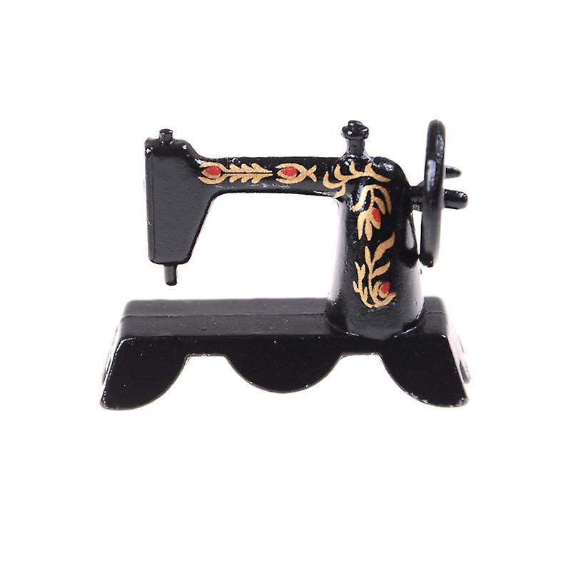 Cute Mini 1:12 Dollhouse Miniature Black Sewing Machine