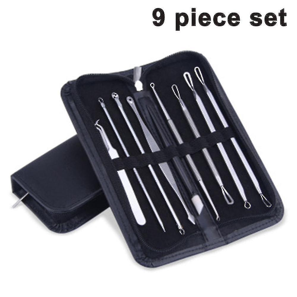 Blackhead Remover Pimple Extractor Tool, 9 Pieces, Plucking Pimple Kit