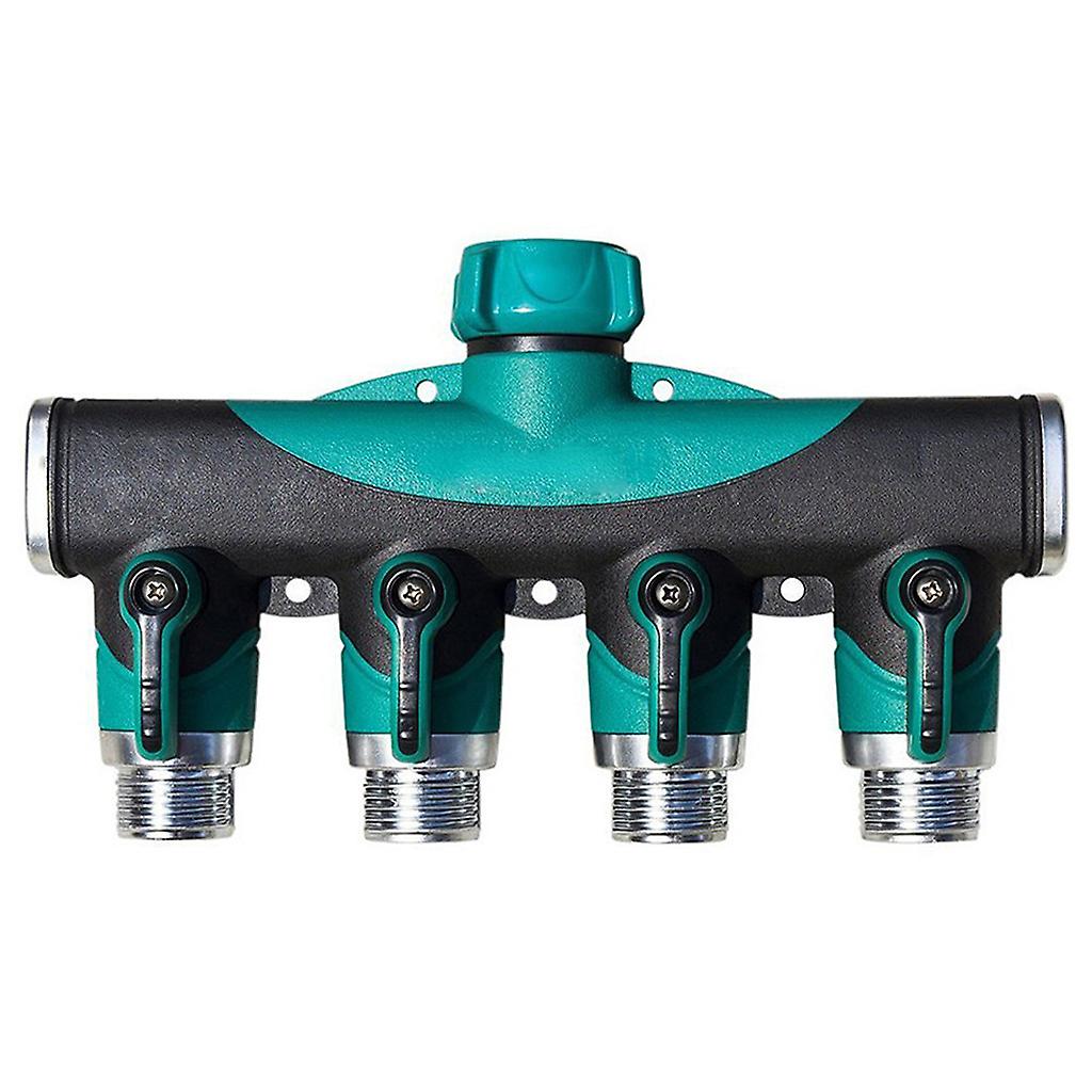 3/4 Inch Thread Brass 4 Way Hose Pipe Splitter Nozzle Switcher Tap Adapter Conne