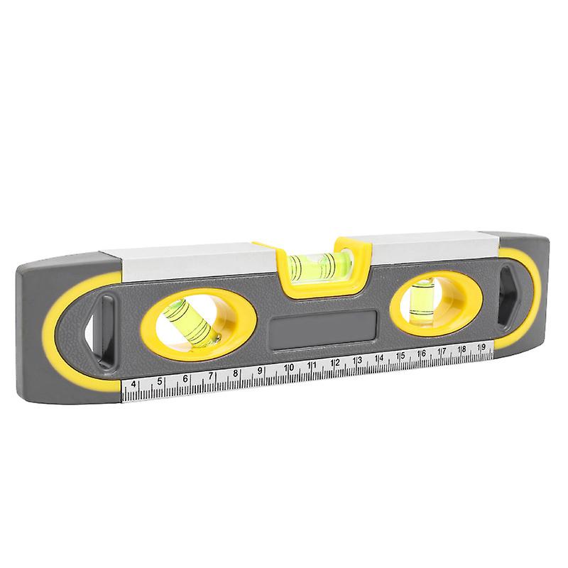 9" Torpedo Spirit Level with Built-in Ruler and 3 Bubbles