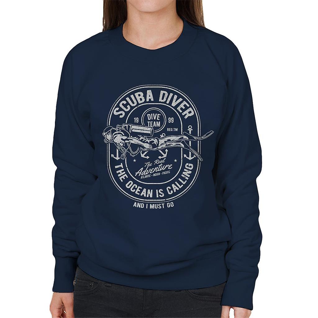 Scuba Diver Ocean ringer kvinners Sweatshirt
