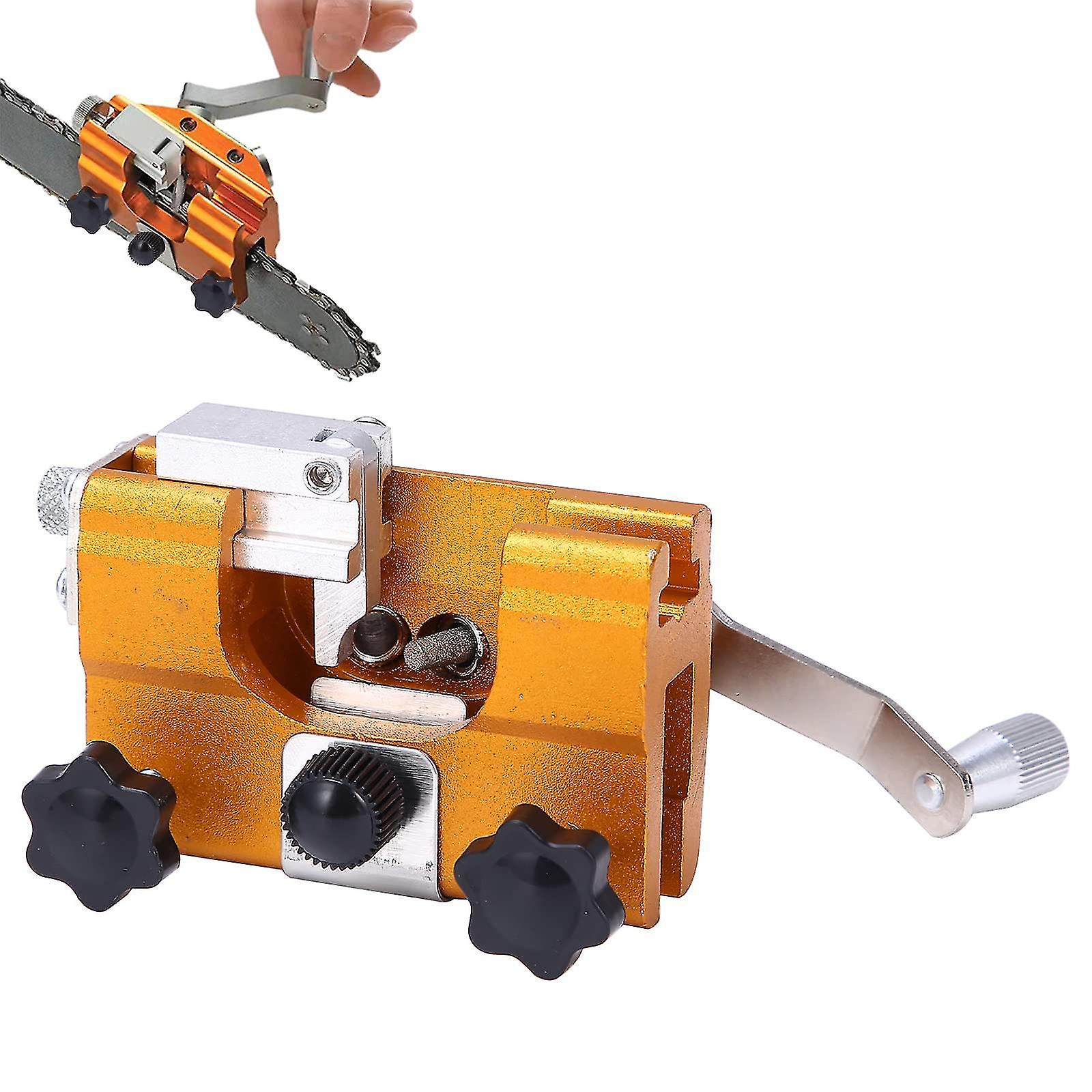Chainsaw Chain Sharpening Jig,manual Chainsaw Chain Sharpener Portable Chain Sharpening Tool Chain Clip (orange)