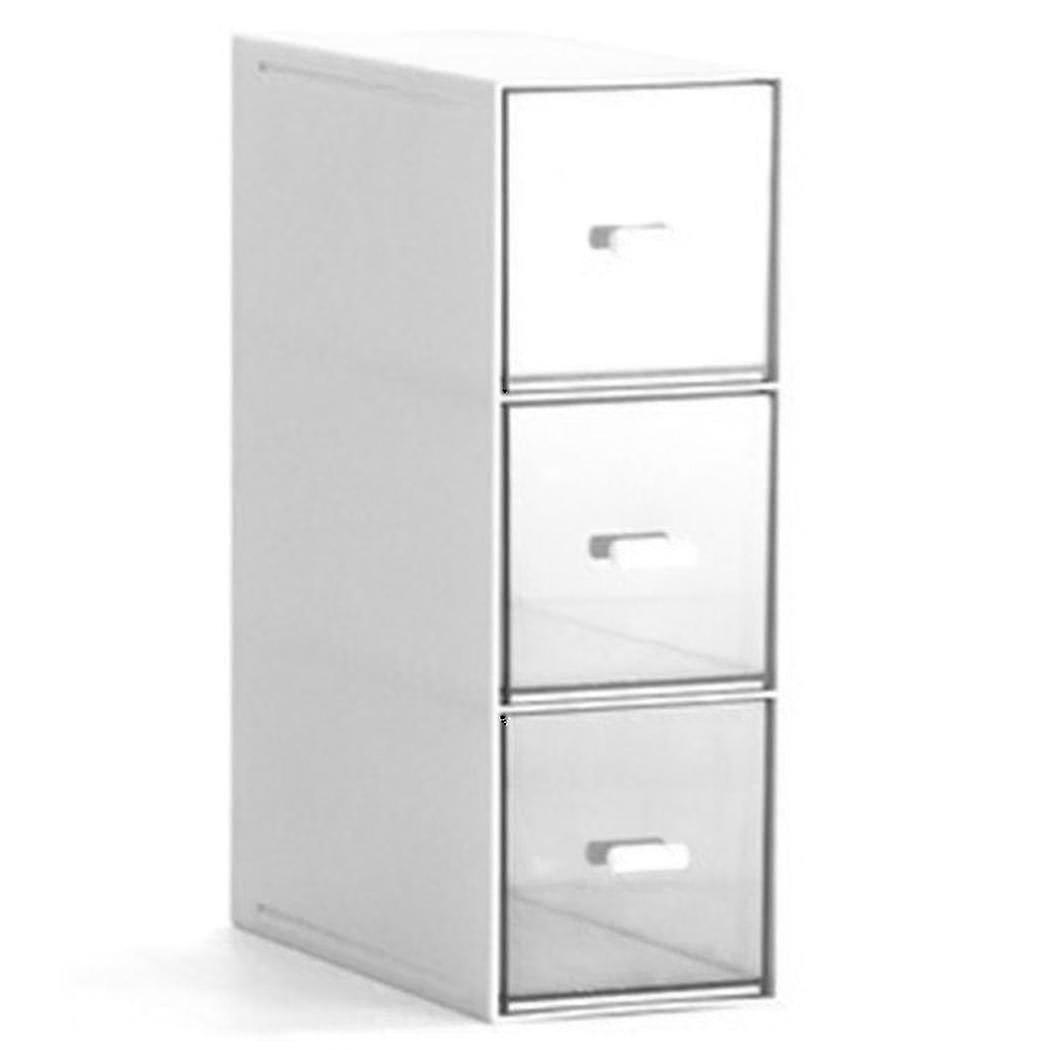 Multi-layer Storage Box Desktop Storage Box Container Ivory White