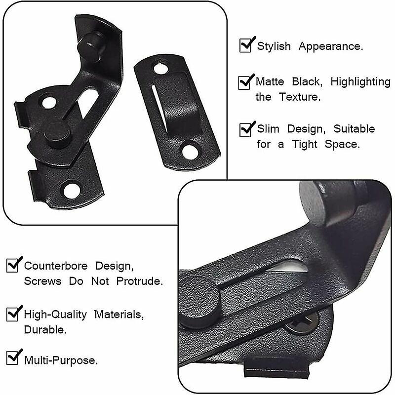 Sliding Barn Door Lock Eye Latch Stainless Steel for Wooden Fences Doors Black Sliding Barn Door Lock Eye Latch Stainless Steel for Wooden Fences Doors Black