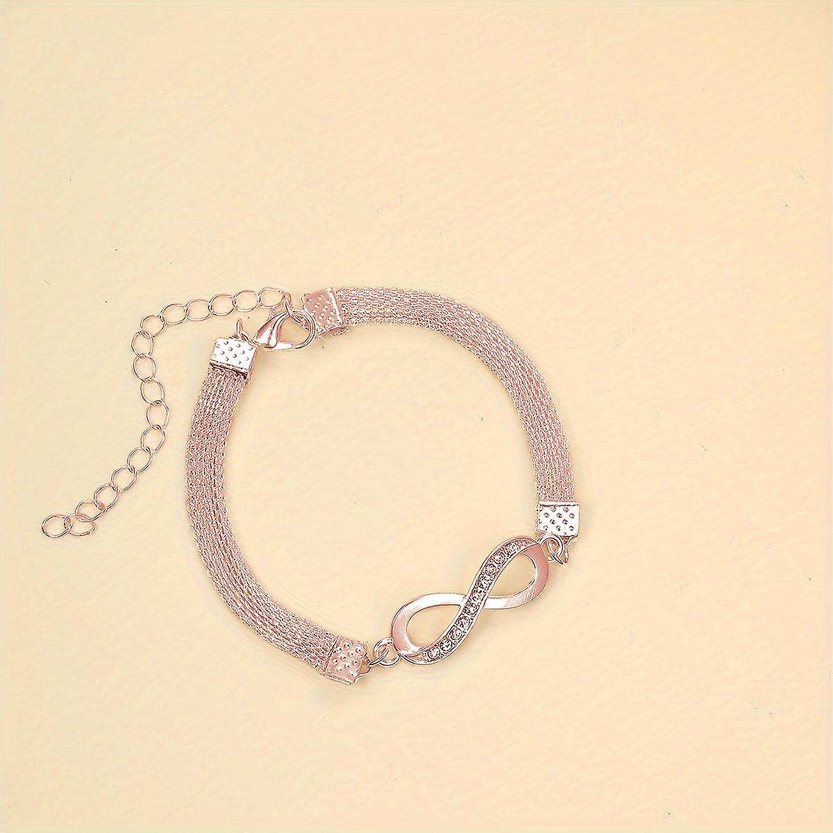 Elegant 8-character Zircon Inlaid Anklet - Sparkling Foot Jewelry Decor For Women