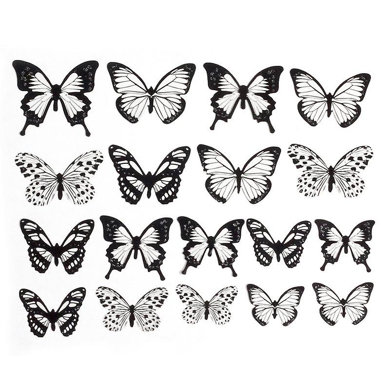 18Pcs/Set Wall Stickers Transparent Realistic Three-dimensional Self-adhesive Shiny Effect Decorativ