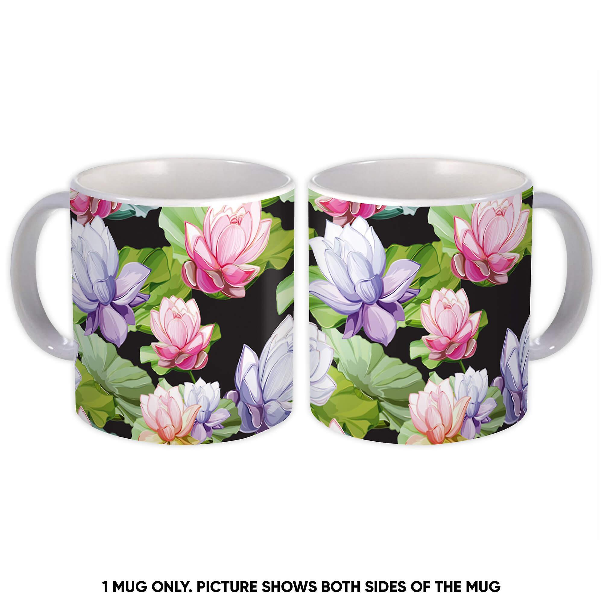 Gift Mug: Lotus Flower Pattern Tropical