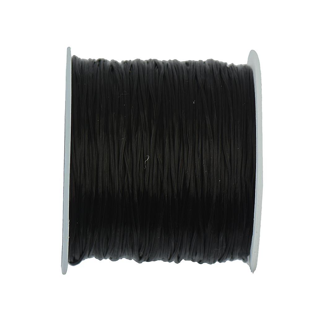 50 yards Stretch Polyester Crystal String Cord Roll Jewelry Making DIY Black