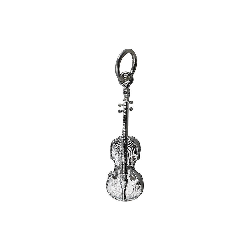 Silver 21x7mm Violin Pendant or Charm