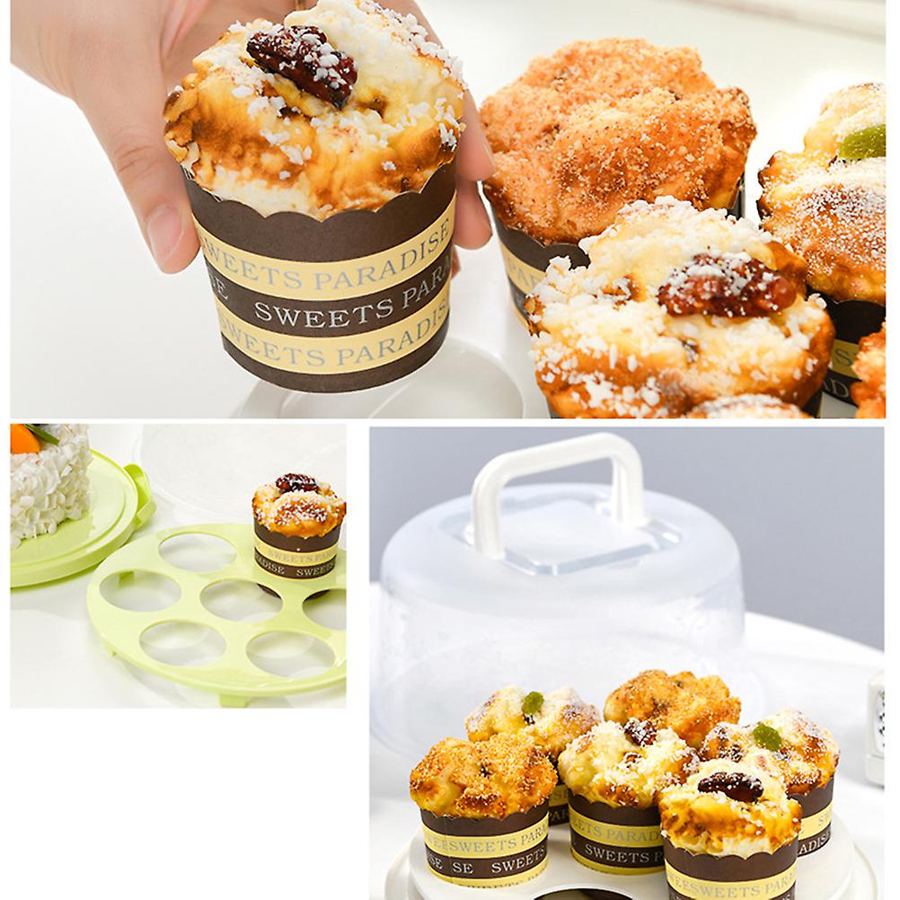 Cake Carrier Cover Cake Stand with Lid Dessert Serving Platter with Handle Cupcake Holder Pies Display with Base