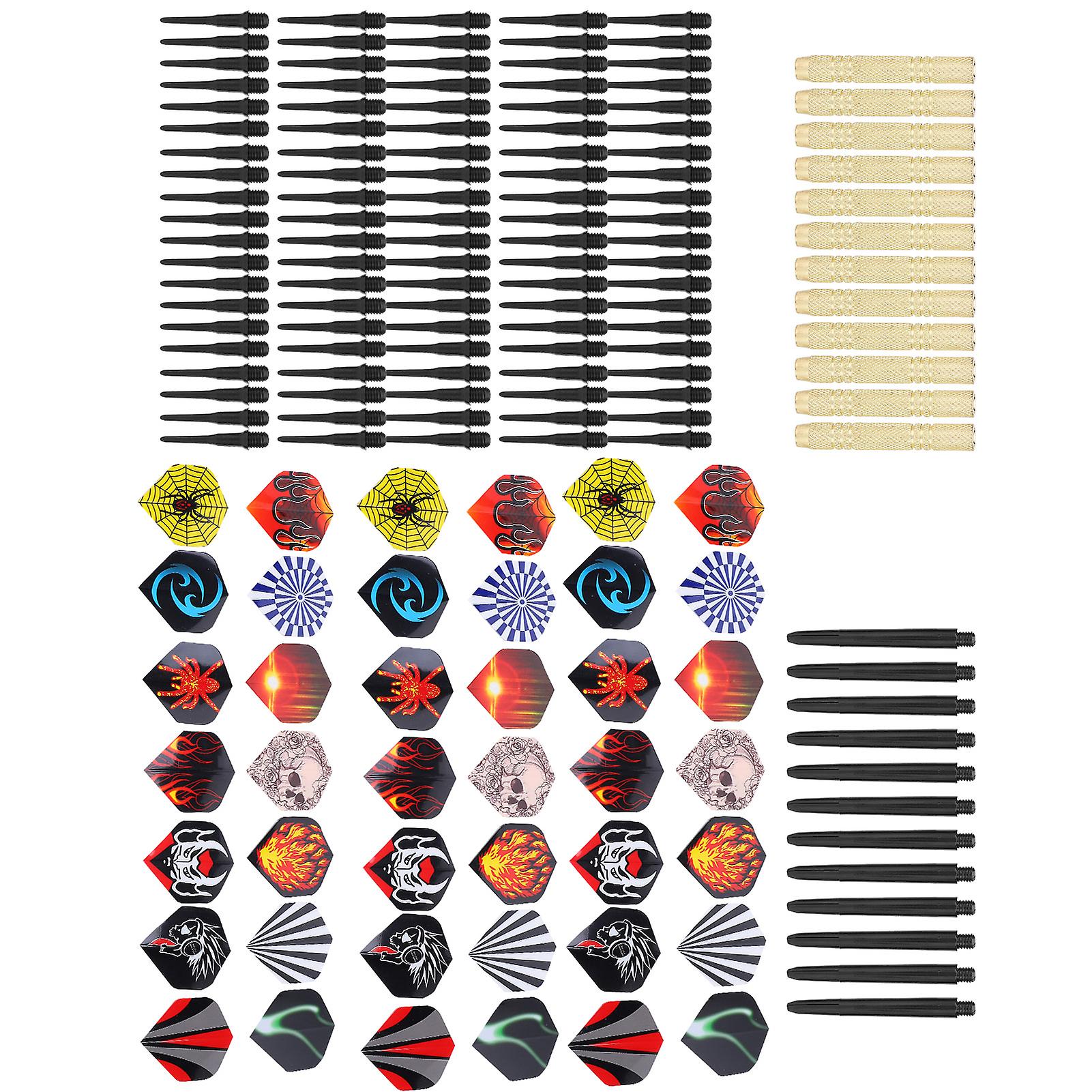 14G Safety Darts Flights Set with 12Pcs Darts Shaft42Pcs Flights100Pcs Tips Training Tool
