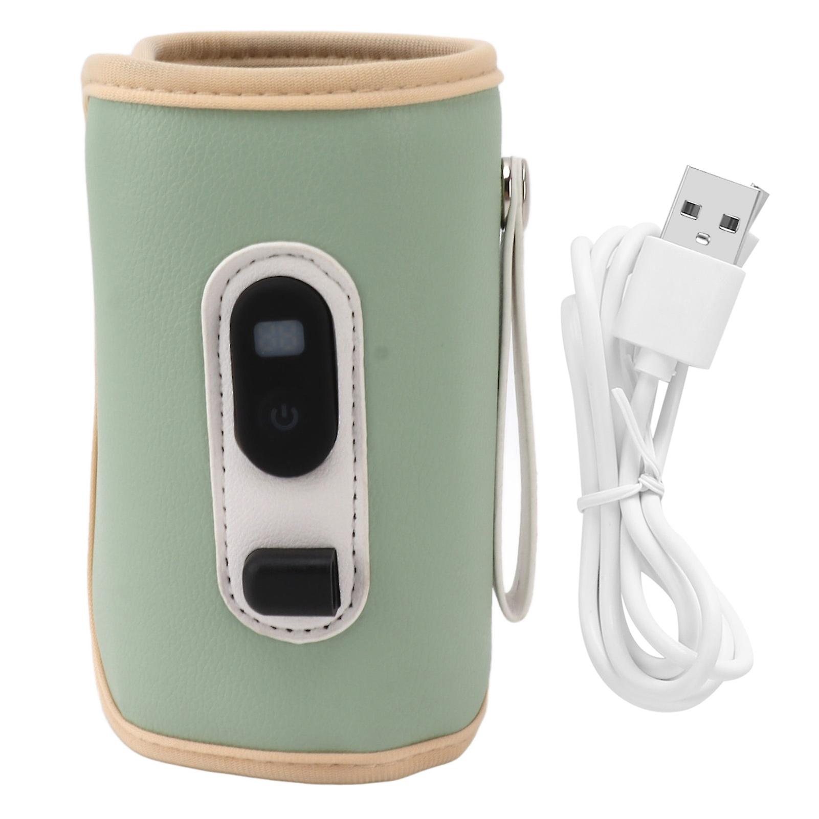 USB Baby Bottle Warmer Digital Display 5 Speed Portable Milk Breast Milk Water Heater Green