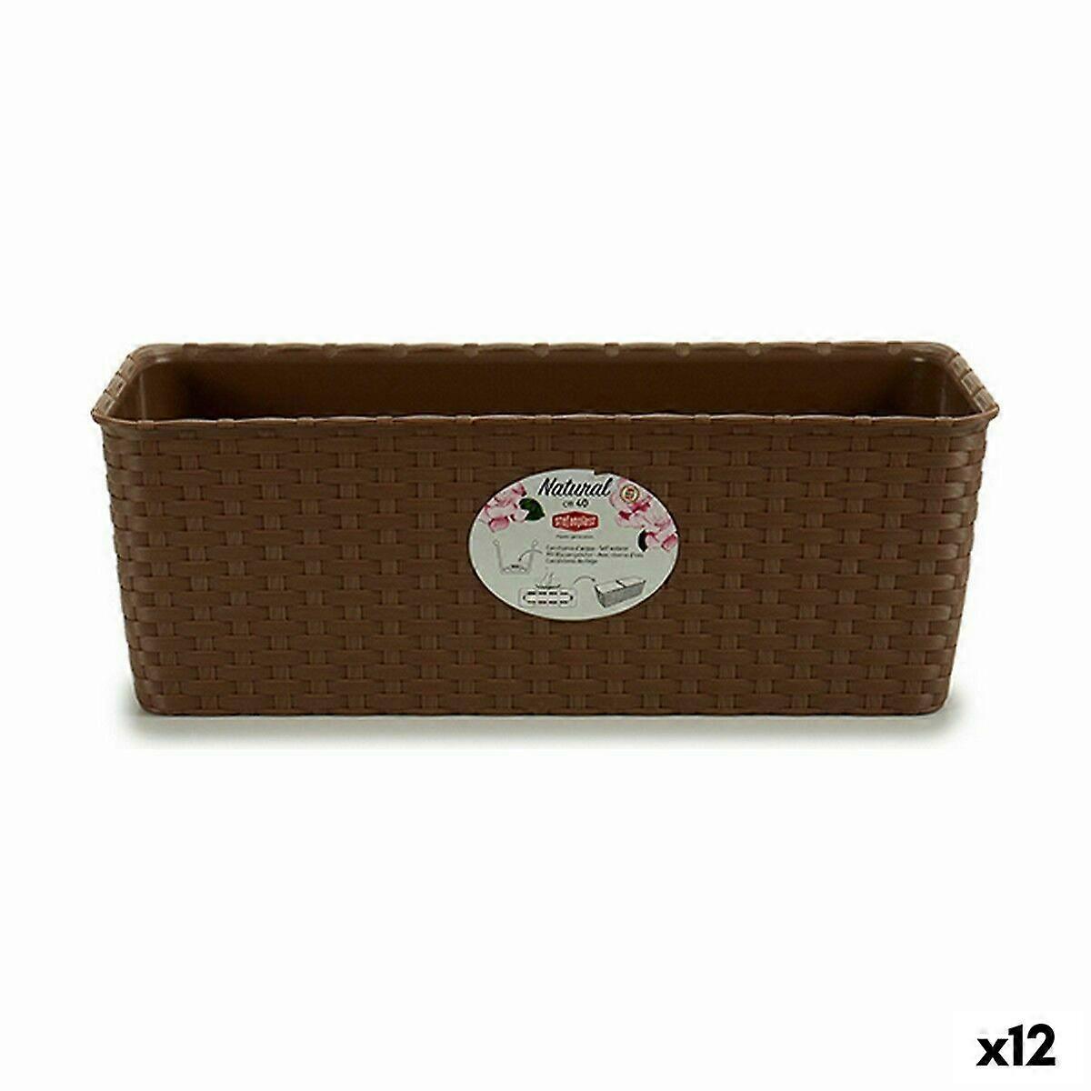 Planter Stefanplast Beige Plastic 39 x 13,5 x 15,5 cm 38,5 x 13,5 x 15,5 cm (12 Units)