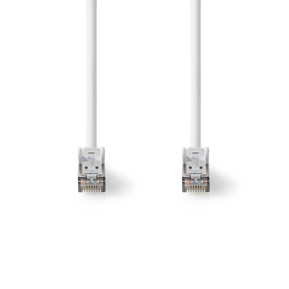 Cat 8.1 netwerkkabel | S/FTP | RJ45 mannelijk | RJ45 mannelijk | 1,00 m | Rond | LSZH | Wit | Etiket