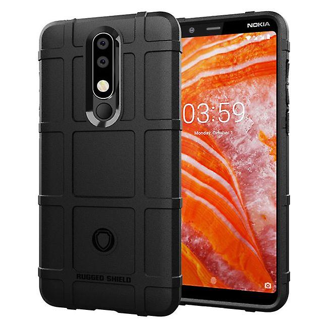 Durable Shock Absorber Protective Shell Case for Nokia 3.1 Plus - Black