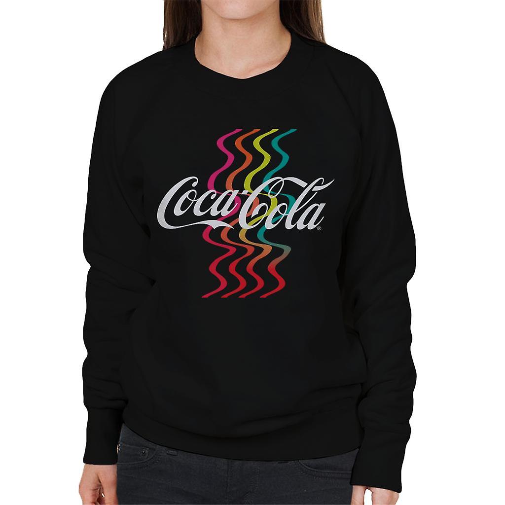 Coca Cola Rainbow Waves Logo Women's Sweatshirt