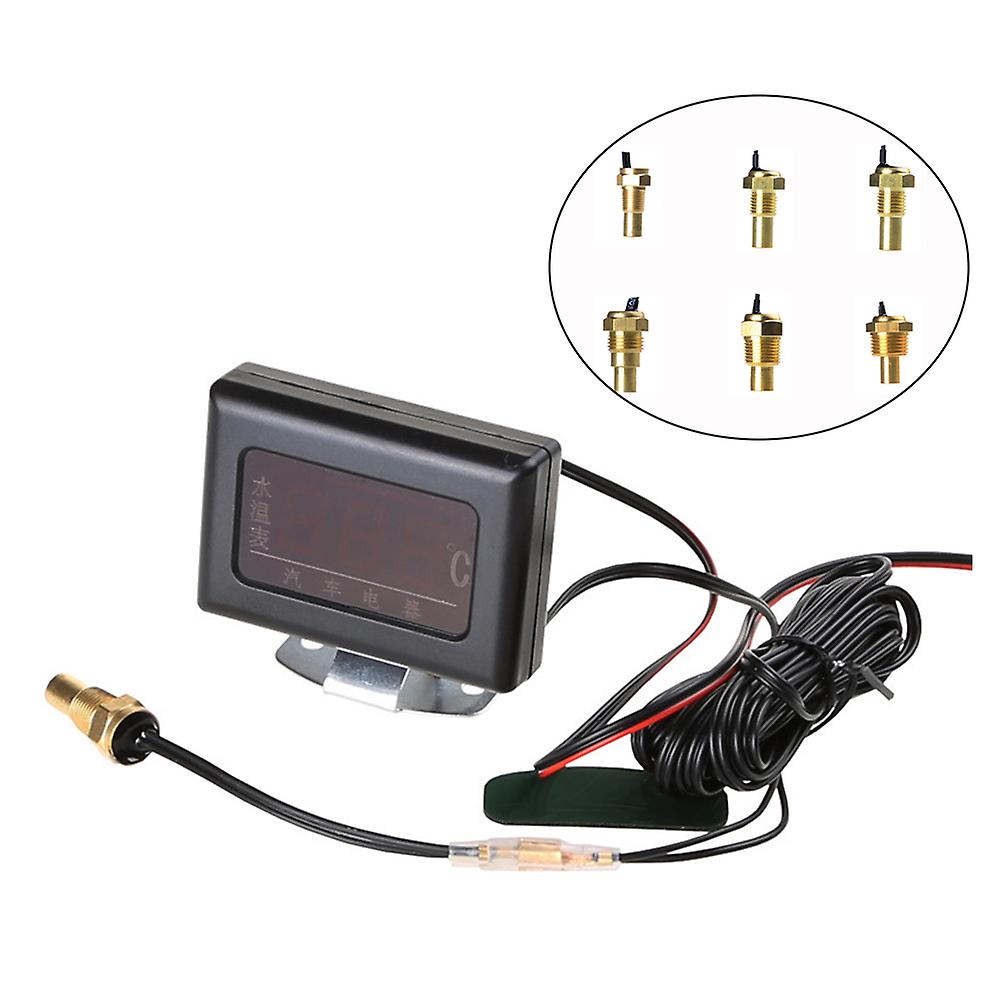 Professional 12V 24V Water Temperature Gauge Car Truck Instrument Durable Universal Digital With Sensor Tool Modified Engine