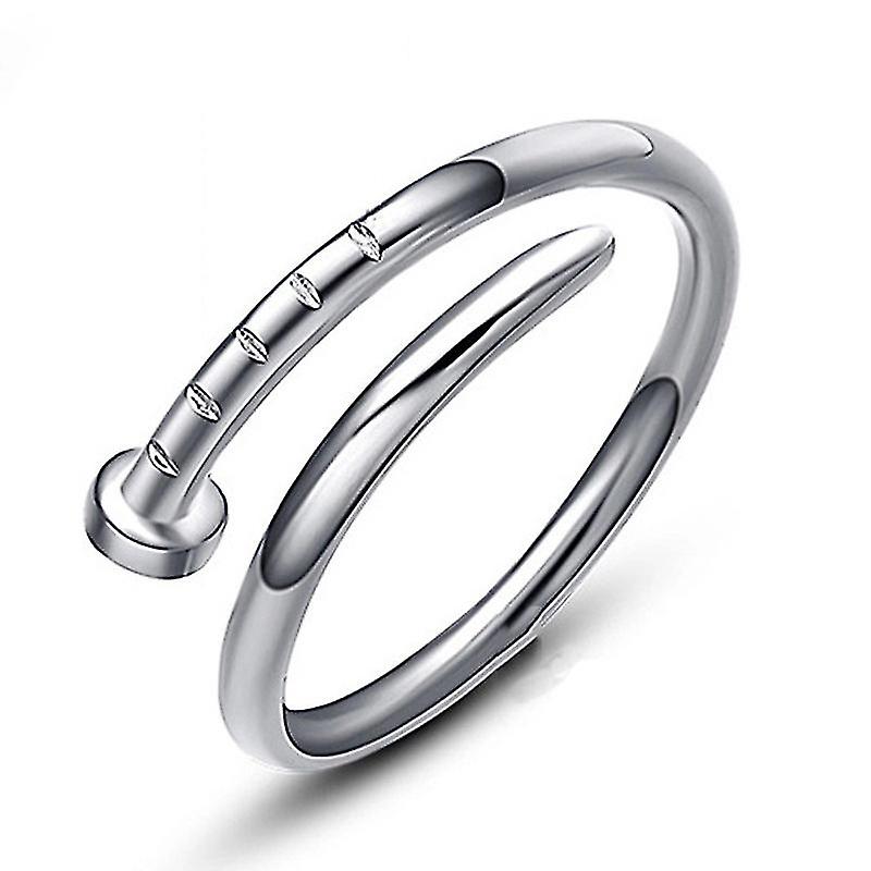 Silver Plated Nail Thread Open Ring - Fashion Statement Nail Thread Open Ring