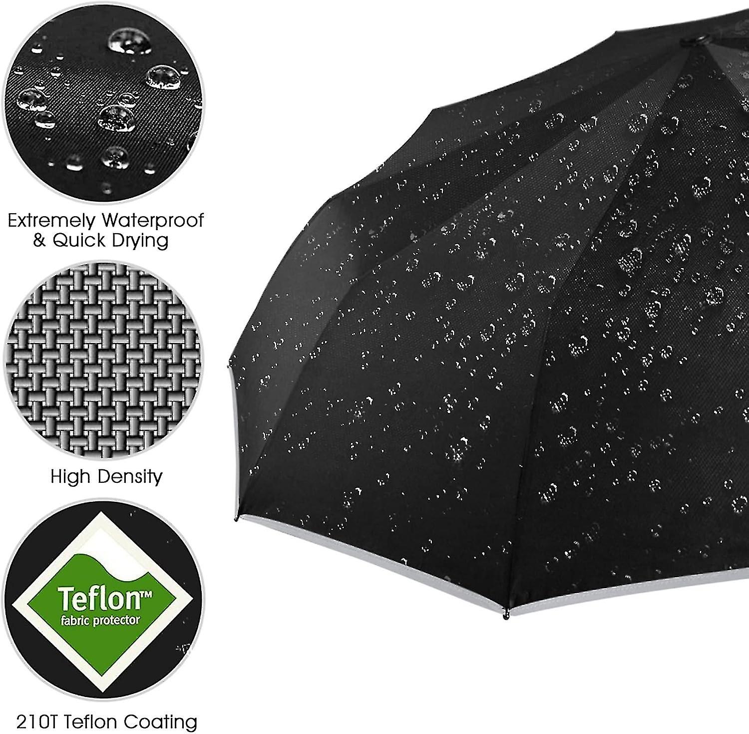 Folding Umbrella, Compact Automatic Umbrella, Foldable Open and Close, Windproof Storm Travel Umbrel
