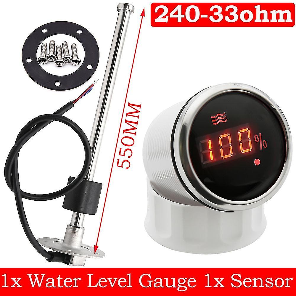 Ad 240-33 Ohm Water Level Sensor + Water Level Gauge With Alarm Red Backlight Water Tank Level Indic