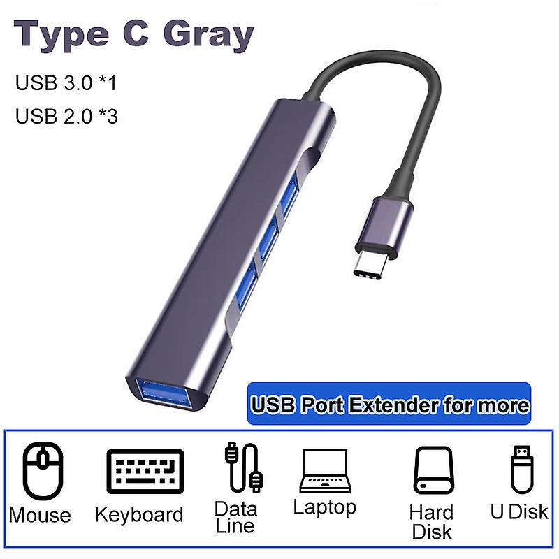 Usb C Hub 3.0 Type C 4 Port Multi Splitter Adapter Otg For Xiaomi Lenovo Macbook Pro 13 15 Air Pro Pc Computer Accessories