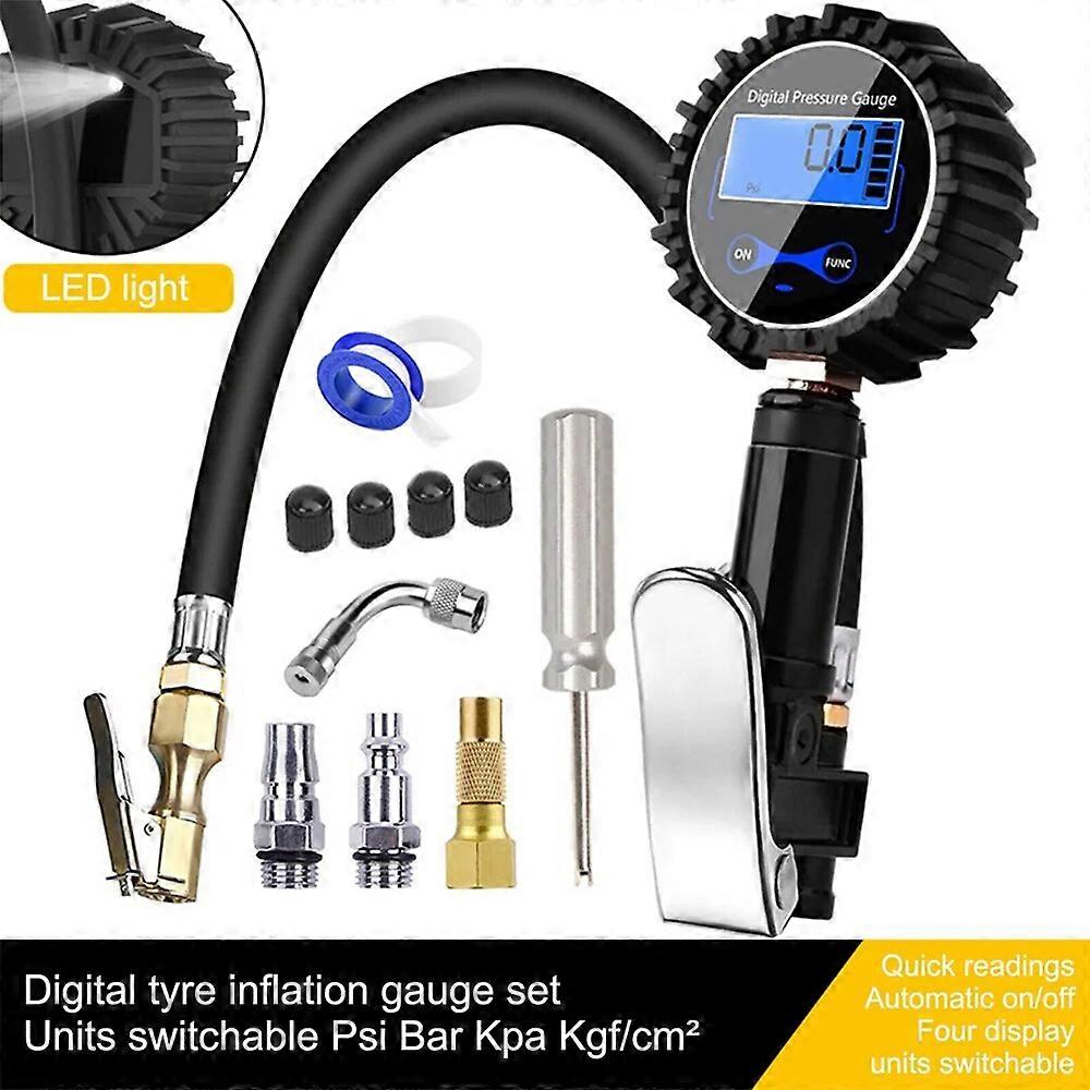 Car Tire Pressure Gauge Air Inflator Adapter Vehicle Tester Digital Test Inflation Monitoring Manometer Motorcycle Bike FN9U2741