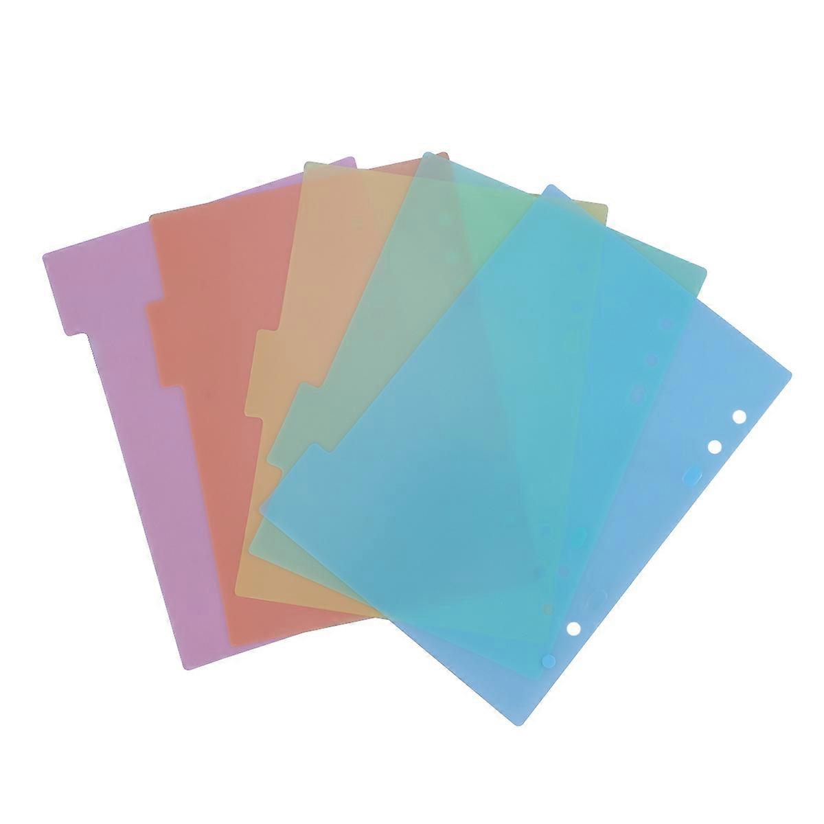 2 Pcs Index Page Divider Plastic Colorful Classification Page Tab for Notebook Memo (A5)