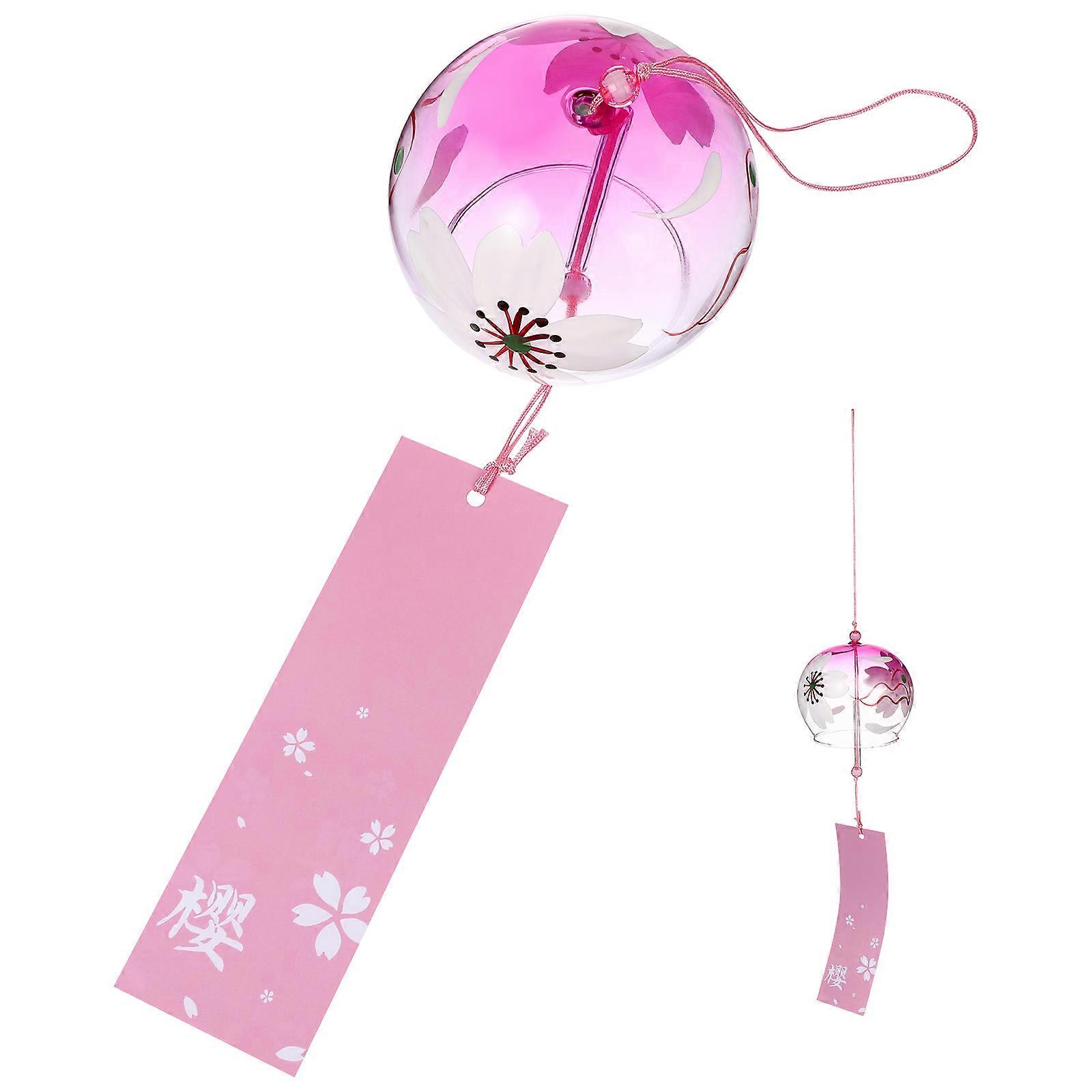Glass Wind Chimes Japanese-style Wind Chime Simple and Beautiful Label Pendnat Chimes Wind Bells(Pattern 3)