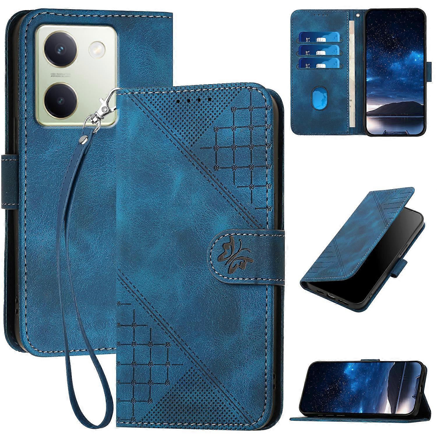 Grid Butterfly Case For vivo Y100 5G Global