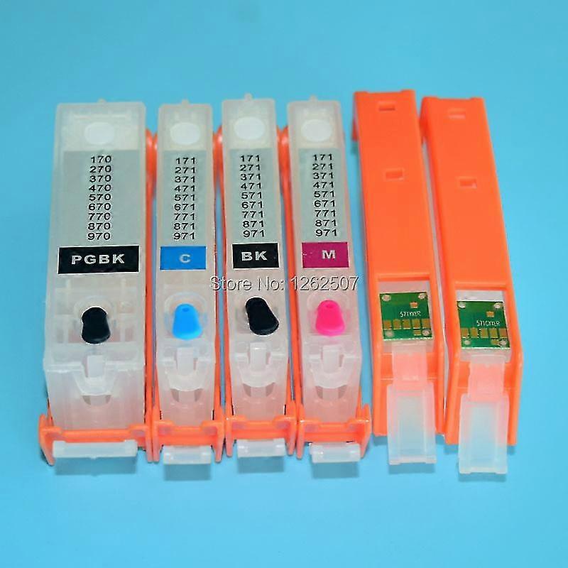 hg PGI-270 CLI-271 PGI 270 CLI 271 6C Refillable Ink Cartridge For Canon PIXMA TS9020 TS8020 MG7720 Printers With Auto-Reset Chip