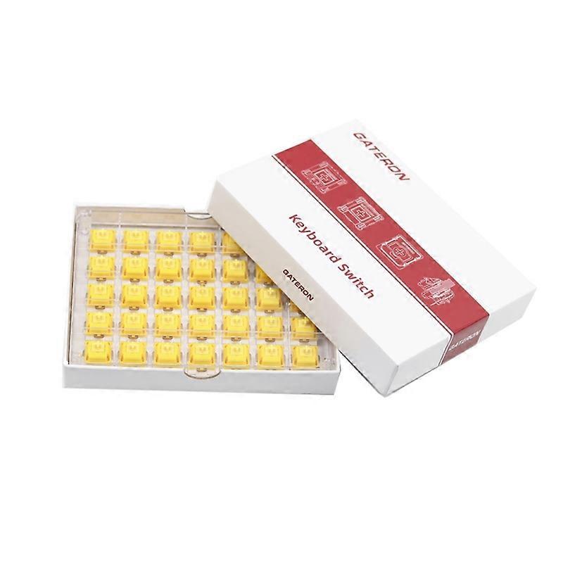 35Pcs Gateron CAP Switch Milky Gold Switch Extras 3pin RGB Linear 50g Switch