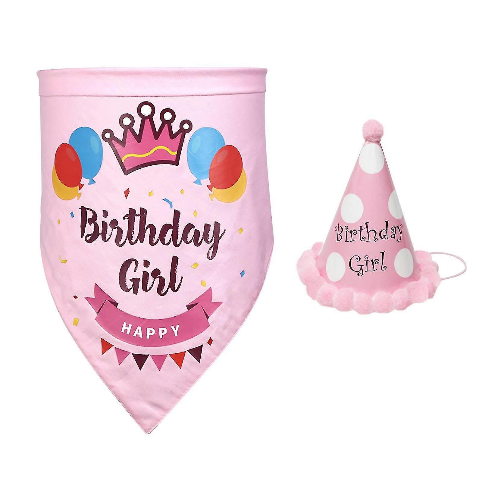 Combo de sombrero de bufanda de perro ecológico de cumpleaños para mascotas