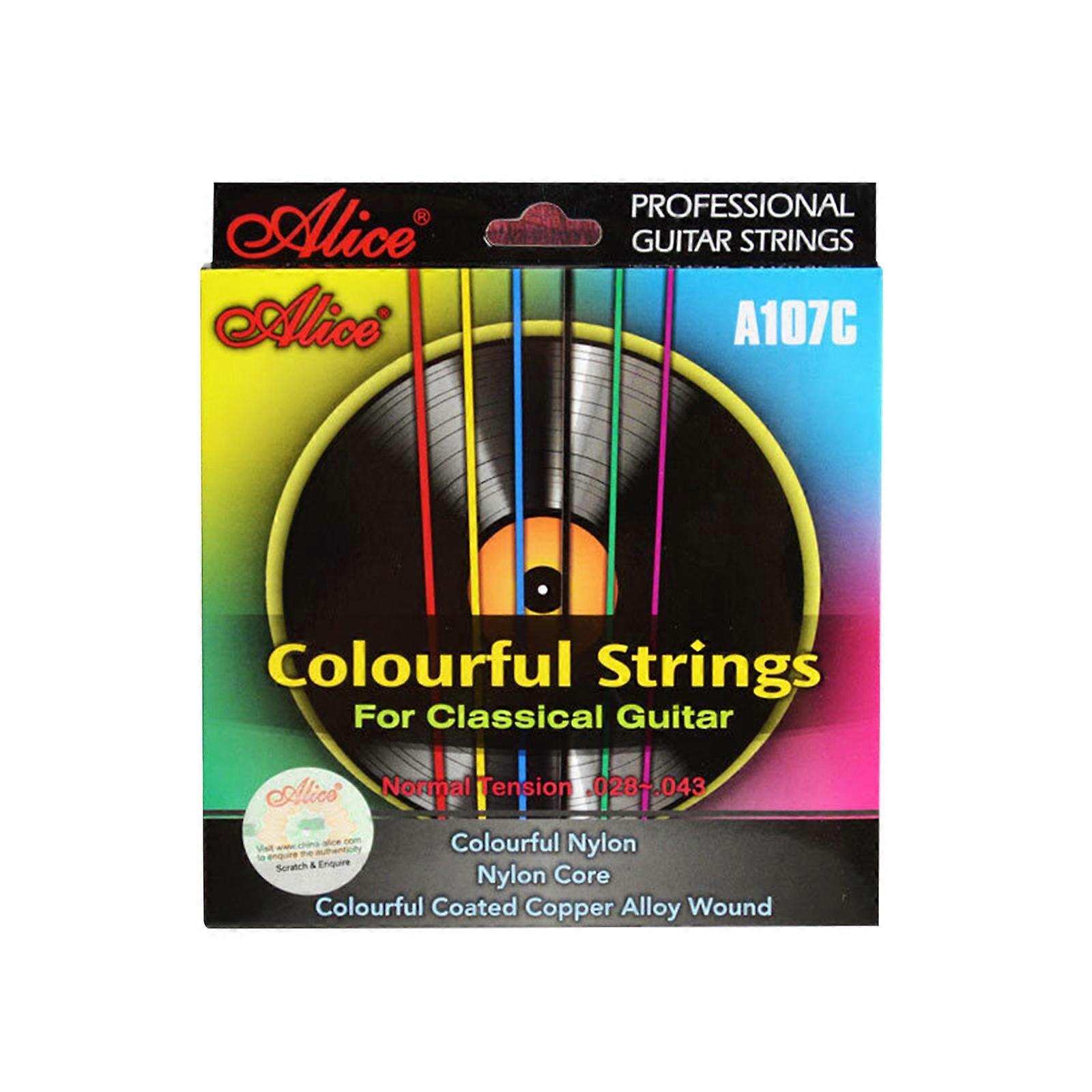 New Upgraded Classical Guitar Strings Complete Set Practice Portable Colorful 6pcs A107C