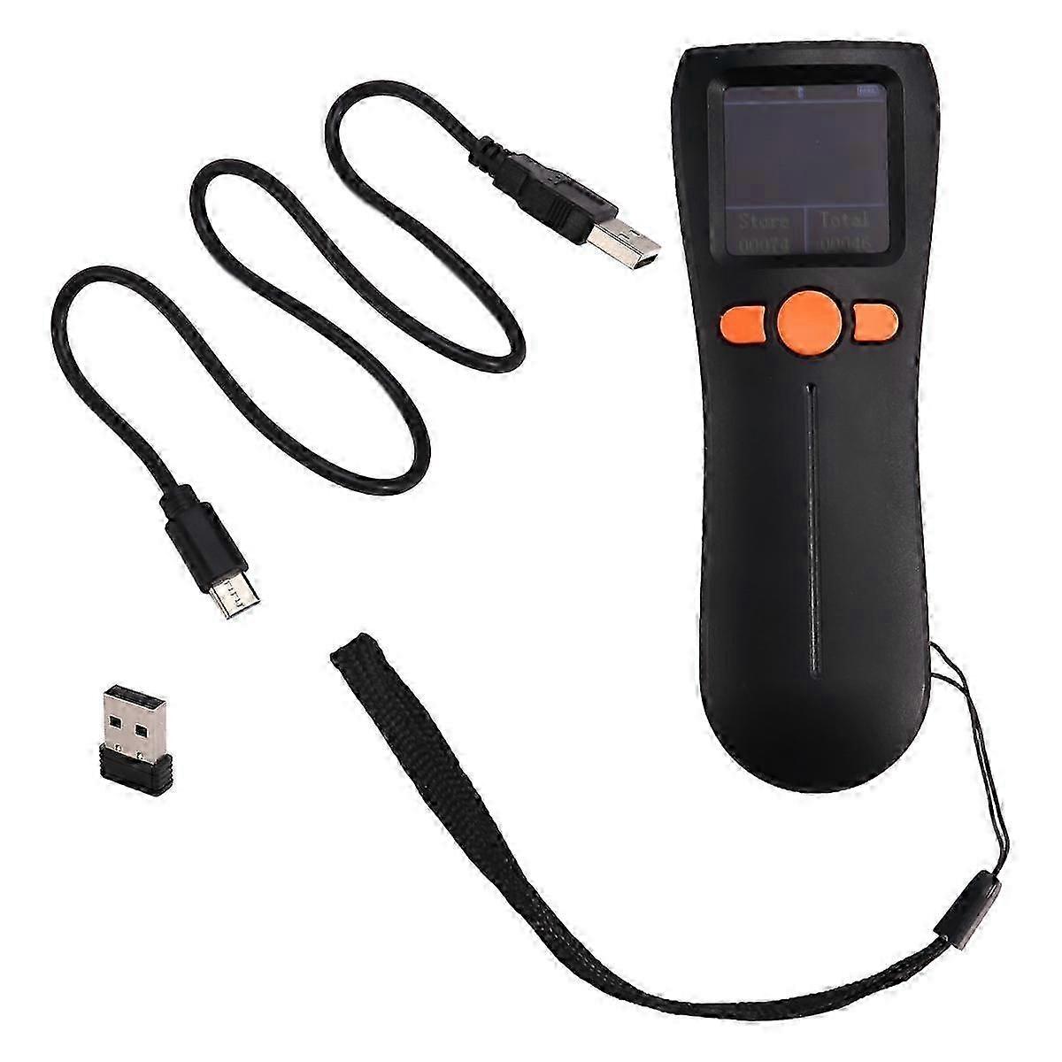 Portable Mini Bluetooth Scanner 1d/2d Code Wireless Barcode Scanner With Large Screen Display Storage