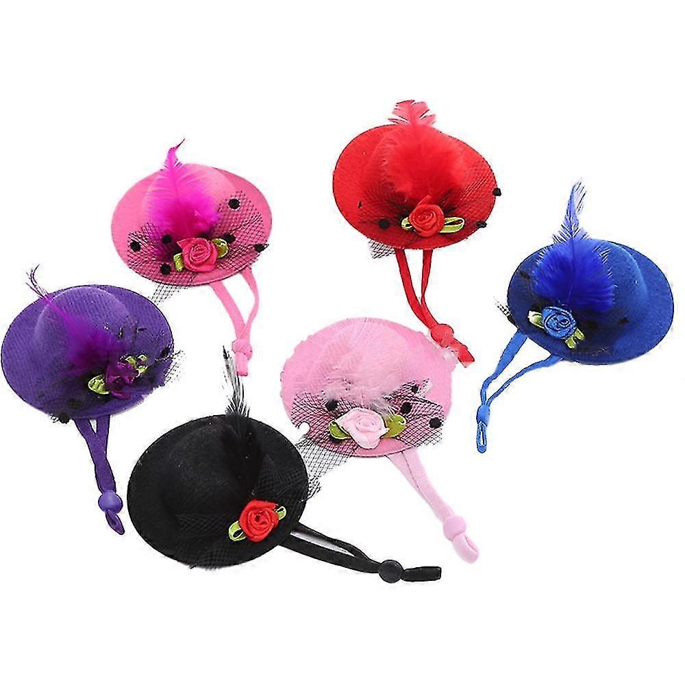 6 Pieces Chicken Hats For Hens Tiny Pets Funny Chicken Accessories Fea