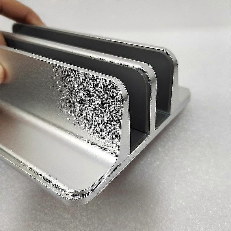 Dual Slot Adjustable Vertical Laptop Stand Made Of Premium Aluminum Alloy 3-in-1 Design Saves Space