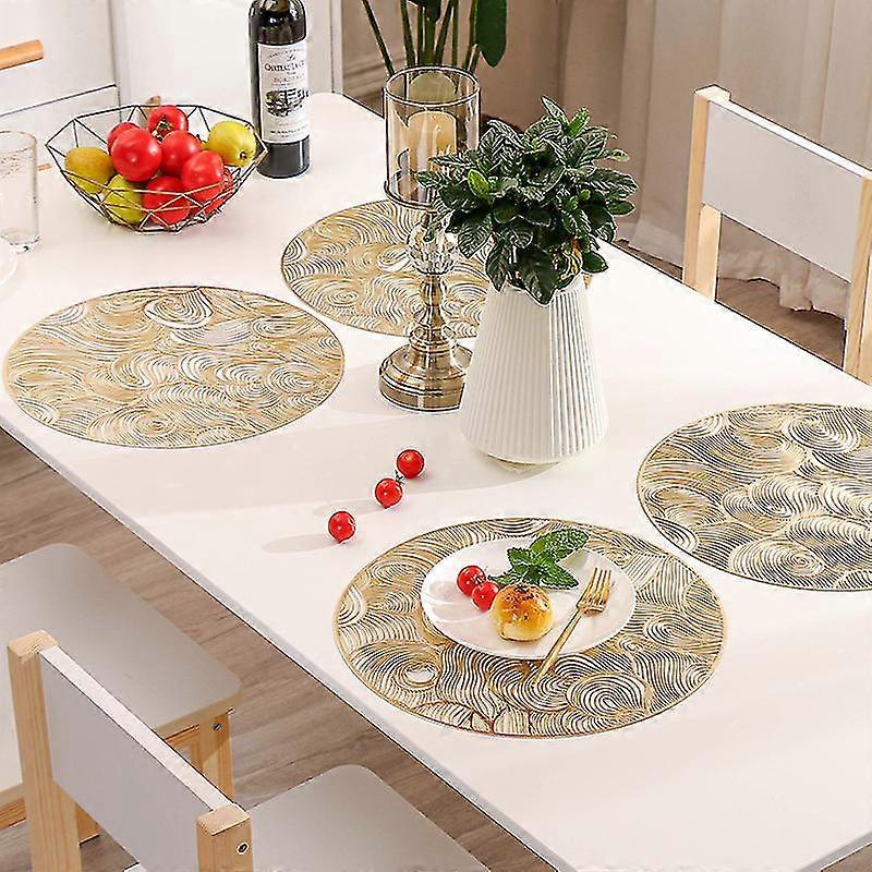 Set de 6 Gold Round Placemats