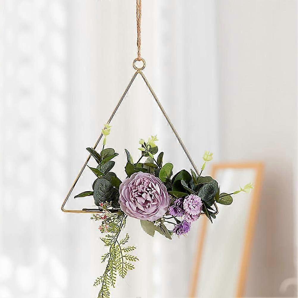 Floral χρυσά στεφάνια στεφάνων, κύκλος μετάλλων με το floral στεφάνι 20 cm/7.9 ίντσες, γεωμετρικό πλαίσιο, Diy