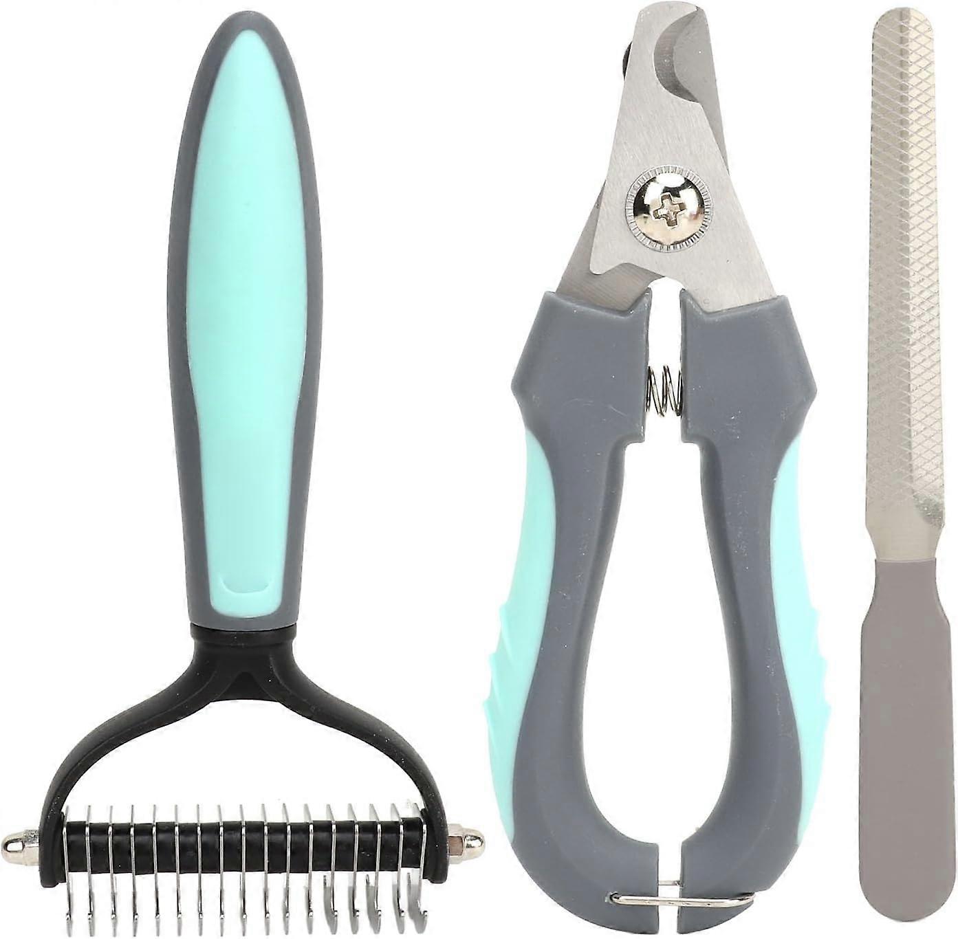 Pet   Clipper Comb Kit Pet   Trimmer and   Shedding Comb with File for   to Medium Dogs Cats  s (Mint   (L 17 Teeth))