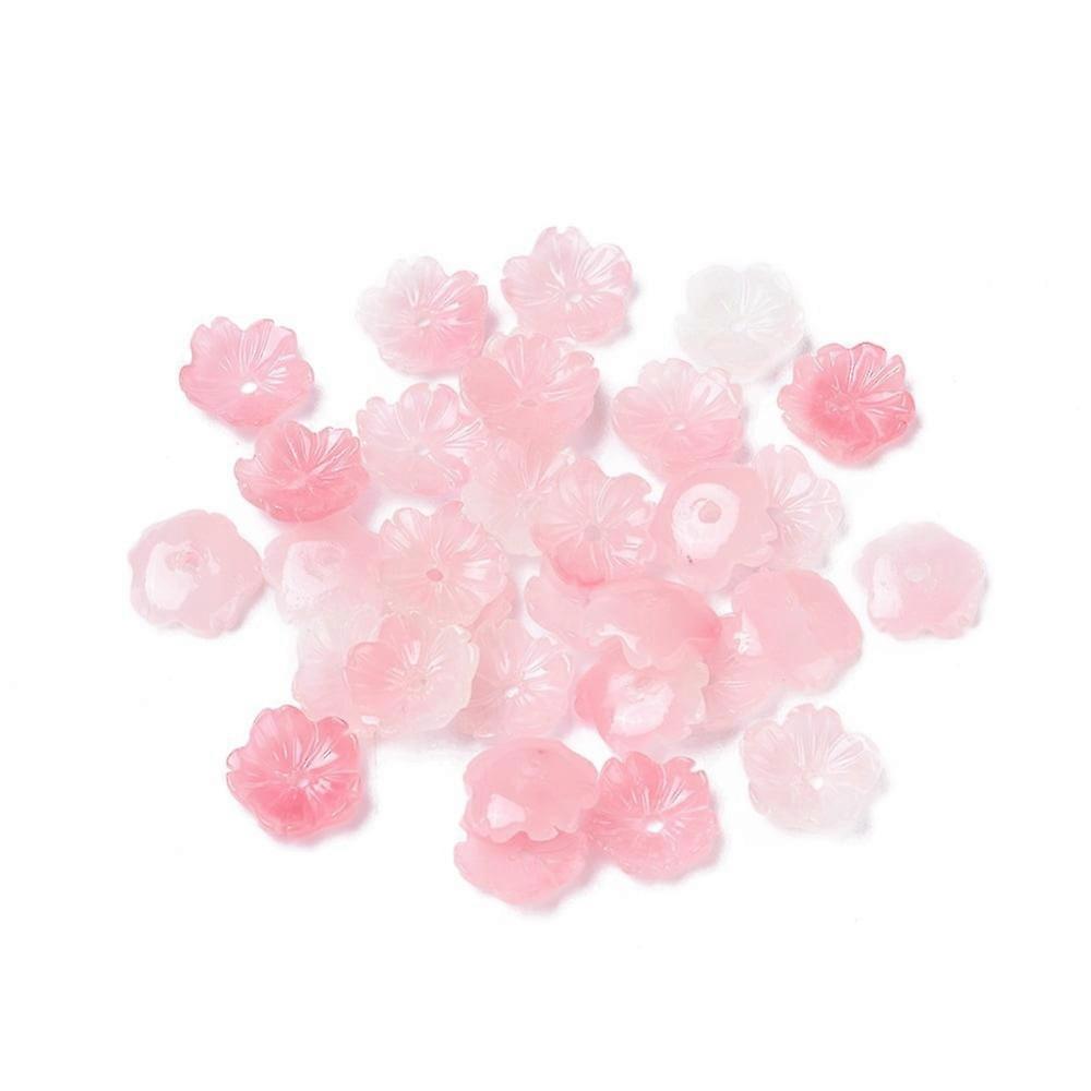 5pc Shell Powder Beads Flower Pink 10x2.5mm Hole: 1.2mm