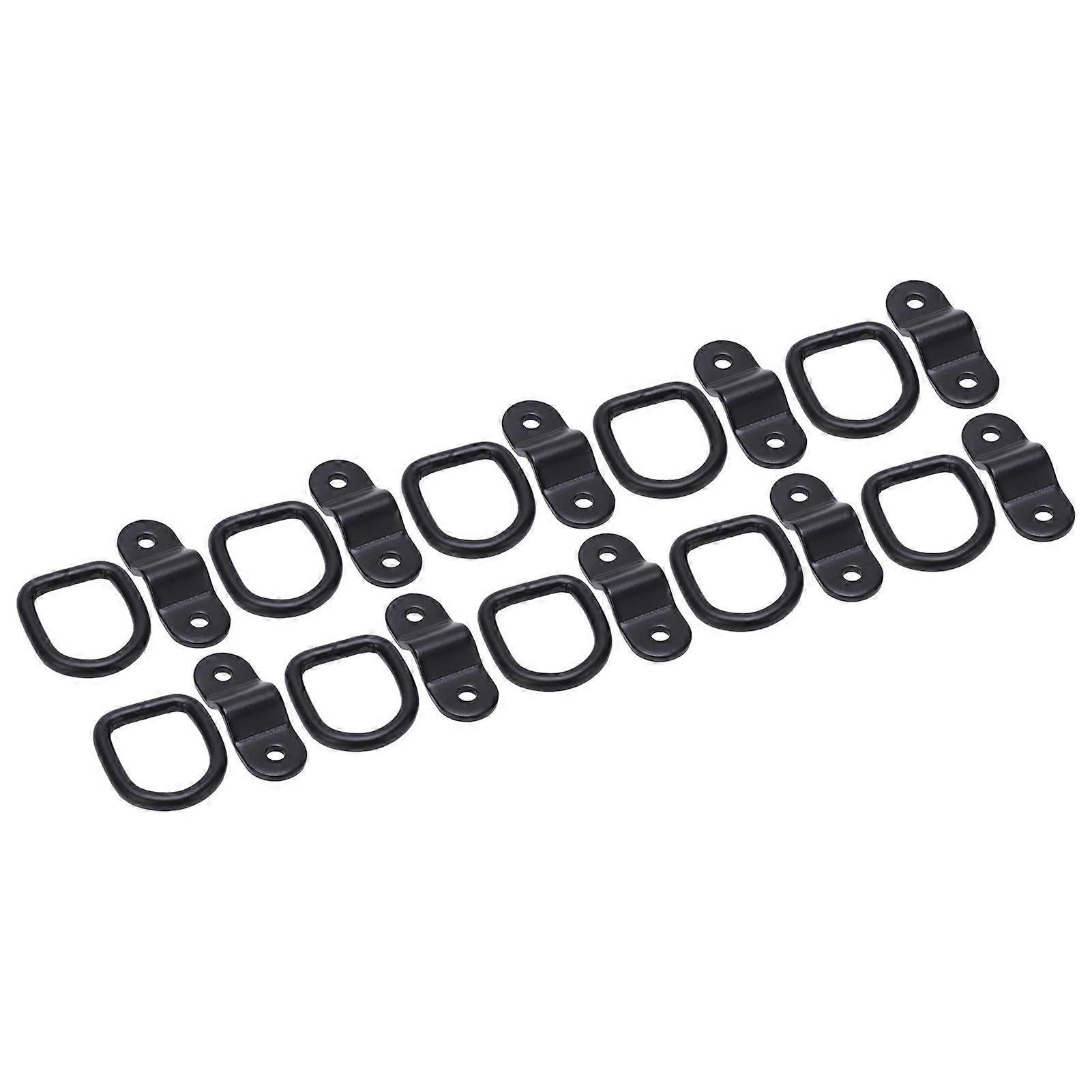 10Sets Tie Down Anchors Multifunction High Strength Surface Mount D Ring for Safe Secure HaulingBlack
