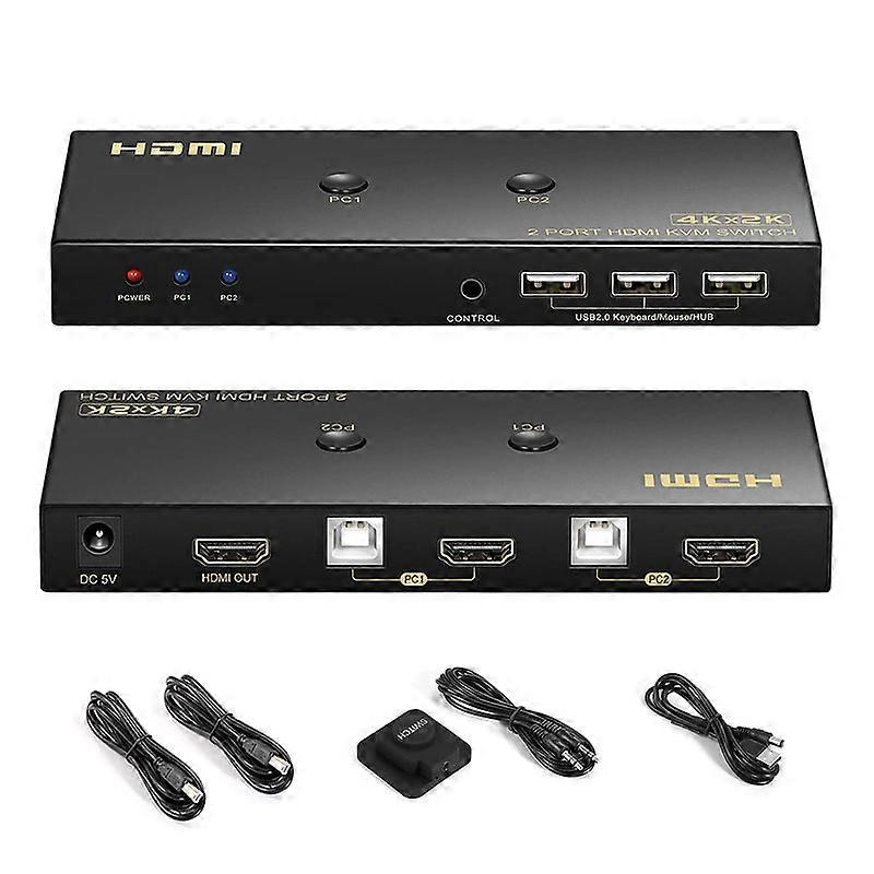 KVM Switch HDMI 1 Monitors 2 Computers Share USB 2.0 Devices