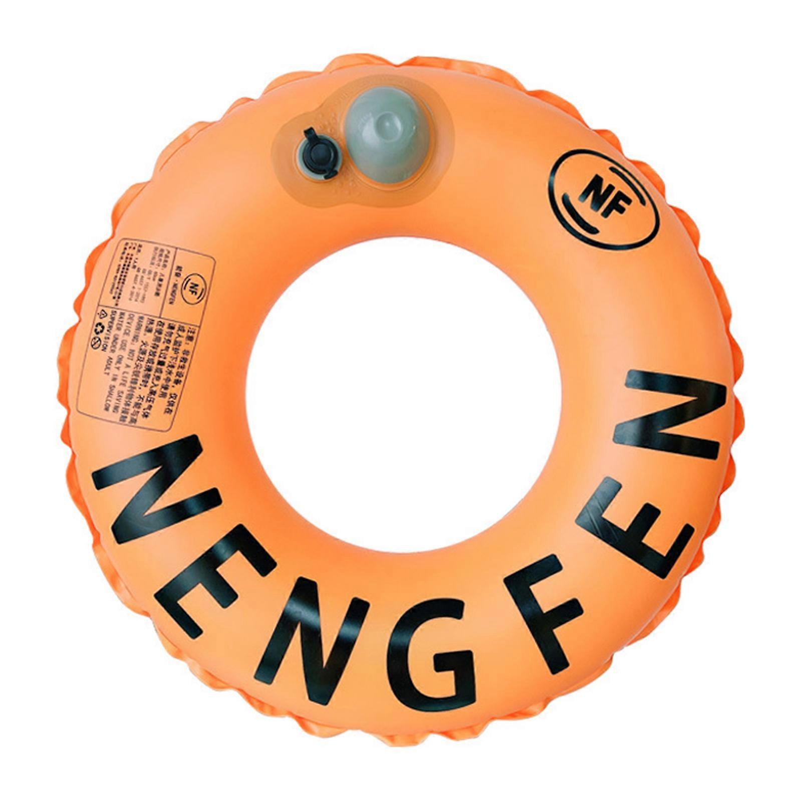 Children Swimming Ring Pool Press to Inflate Swim Ring Kids Safe Flotation Toy for Beach Party Water Sports Swimming Training