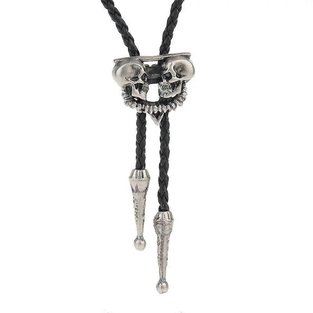 Alloy  Skull  Bolo  Tie  Indian  Dance  - Copper  as described