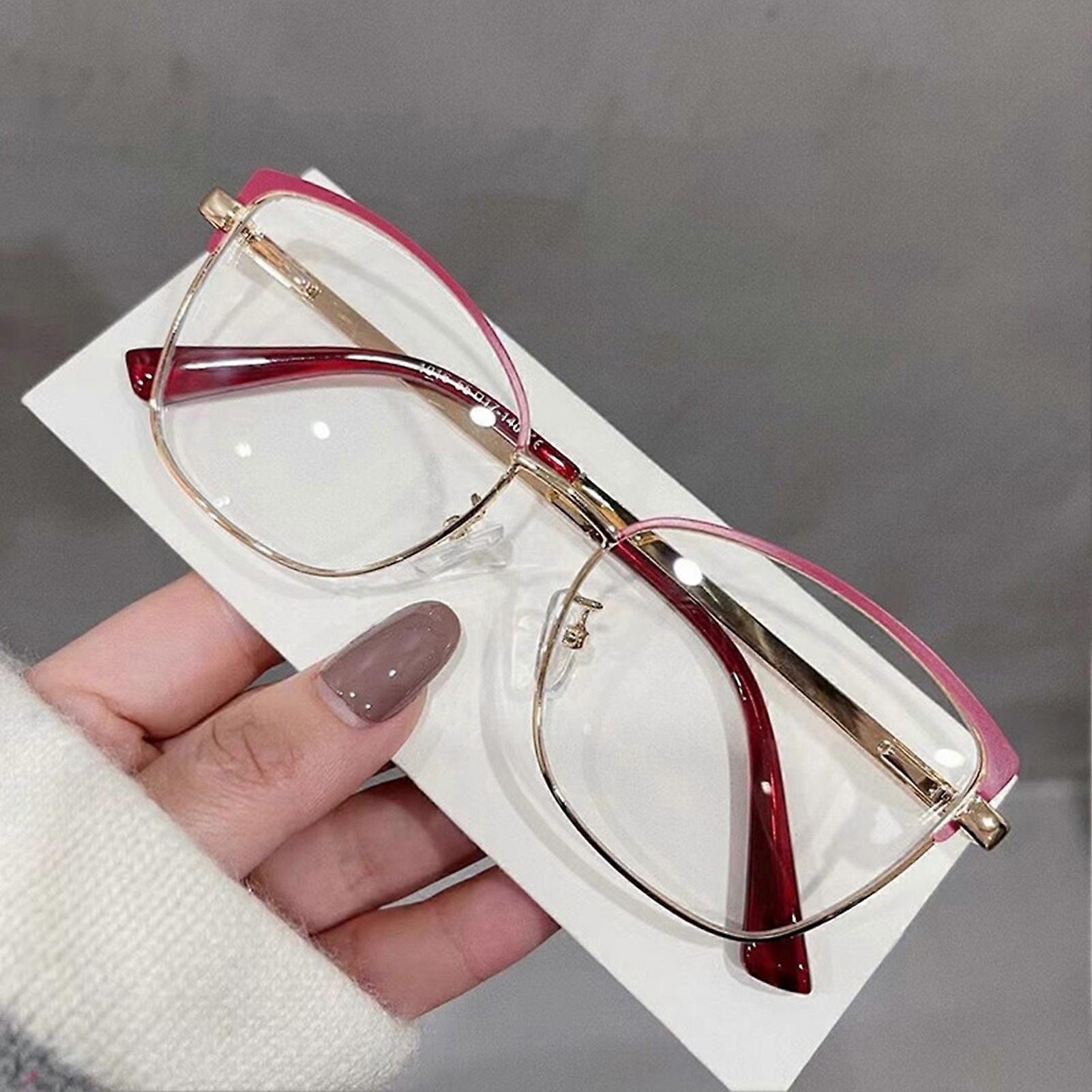 Retro Large Square Frame Glasses Simple Metal Frame Anti-blue Glasses for Men and Women