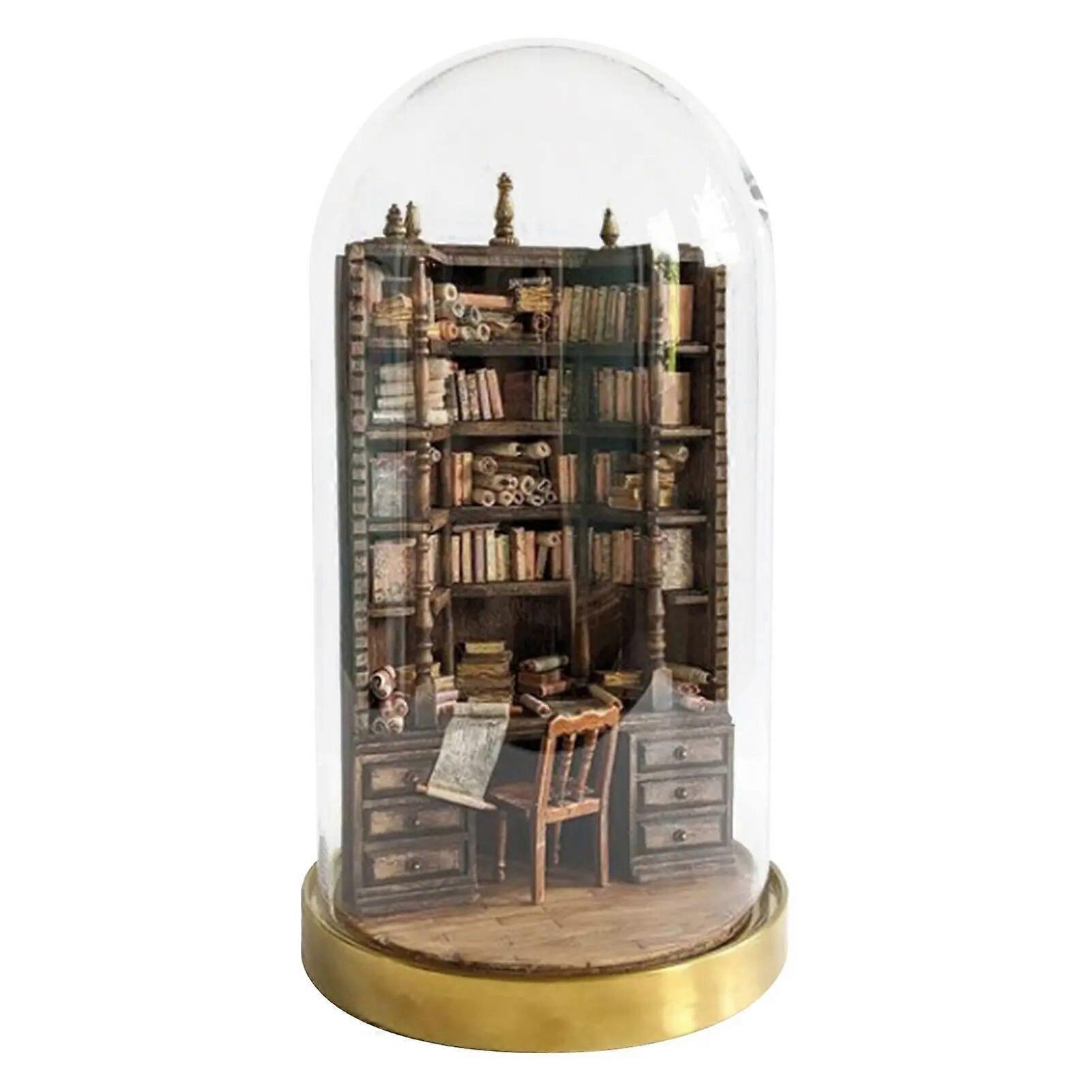 The Bay Library Miniature Kit Resin DIY Bookshelf With Mini Books Fake Books Bookshelf Room Decoration Gift